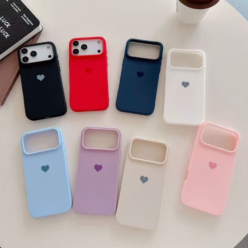 Ốp Điện Thoại Silicon Mềm Hình Trái Tim Lỗ Lớn Thích Hợp Cho iPhone 17 16 15 11 13 12 14 Pro Max 17Air Plus Ốp lưng