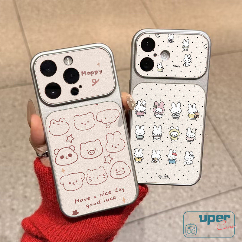 Vỏ đôi dễ thương Miffy Rabbit Wave Point Animal Avatar bằng tiếng Anh Ốp điện thoại cho IPhone Air XR 15 11 16 17 12 13 14 Pro Max 16 15 14 Plus 12 13 16 14 17 Pro