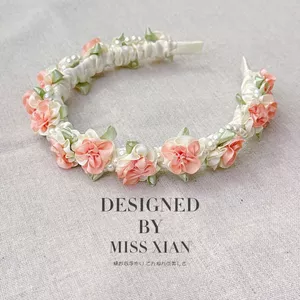 Mori Phong Cách Jasmine Headband Hàn Quốc Siêu Cổ Tích Camellia Ngọc Trai Nơ Cô Gái Cao Cấp Ngọt Ngào Mũ Đội Đầu Mũ