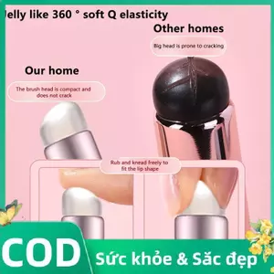 Trong kho, bàn chải môi silicon có nắp che bụi có thể được sử dụng như một công cụ để thoa son môi và phấn mắt