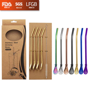 Bộ thìa rơm bằng thép không gỉ 304 Bộ lọc khuấy đồ uống sáng tạo Muỗng rơm E700
