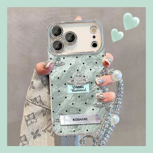 Vỏ tai nghe Polka Dot Saturn có sẵn Thích hợp cho iPhone17promax Vỏ bảo vệ điện thoại di động Vỏ mềm mới Thích hợp cho giá đỡ kim loại iPhone16pro Ống kính bao gồm tất cả Chống