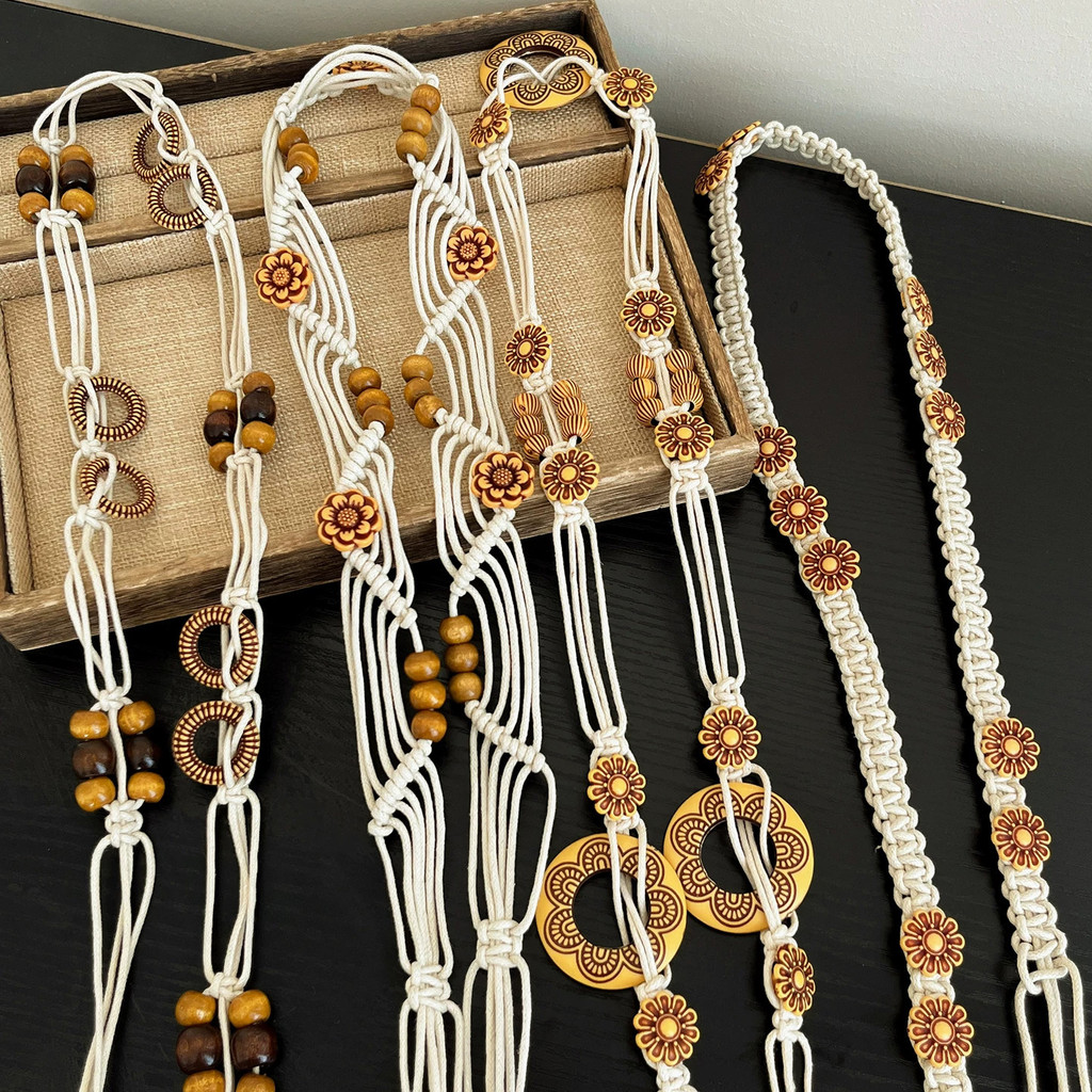 2026 Niche Design Phong Cách Dân Tộc Dây Thắt Lưng Phong Cách Bohemian Dây Thắt Lưng Nữ