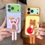 3D Silicone Chó Mèo Giá Đỡ Kính Acrylic Ốp Lưng Điện Thoại iPhone 17 Pro Max 16 15 14 13 Vỏ Bảo Vệ Chống Sốc