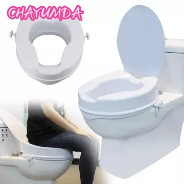 CHAYUMDA Đệm Ghế Nâng Nhà Vệ Sinh, Có Nắp Hỗ Trợ Nâng Ghế Vệ Sinh, Nâng Cao An Toàn Thiết Thực Ghế Vệ Sinh Cho Người Cao Tuổi Phụ Nữ Mang Thai Người Khuyết Tật