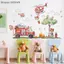 {AKIN} Wall Stiers Fire Fighting Tru Thiết kế động vật hoạt hình PVC có thể tháo rời cho trẻ em Bức tranh tường trang trí phòng mẫu giáo {a}