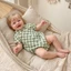 Bé Trai Bé Gái Áo Liền Quần Mùa Hè Tay Ngắn Nút Lên Cổ Body Quần Áo Sơ Sinh Dễ Thương