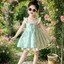 Bé gái (90-140) Đầm đẹp hình hoa nhỏ dễ thương thời trang chụp ảnh bãi biển tinh tế