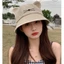 PYCOU Nữ Mũ Xô, Tai Mèo Cotton Rộng Vành Mũ, Y2K Mùa Xuân Mùa Hè Hoạt Hình Đi Biển Du Lịch Mũ Tấm Che Nắng Mũ Panama