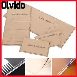 OLVIDO 4 Mẫu Ví, Acrylic Trong Suốt Ví Stencil, Mô Hình Cắt Chính Xác Giấy Kraft Bảo Vệ Phim Mẫu Da Acrylic Dự Án DIY