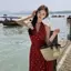 Kích thước lớn Phong cách Pháp Tính khí phong cách Hồng Kông Retro chấm bi chấm dây Váy mùa hè có dây mỏng hơn Váy dài eo hẹp dành cho nữ