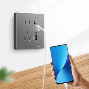 Công tắc bảng điều khiển ổ cắm sạc nhanh năm lỗ loại 86 với giao diện USB Ổ cắm sạc điện thoại di động G4OP