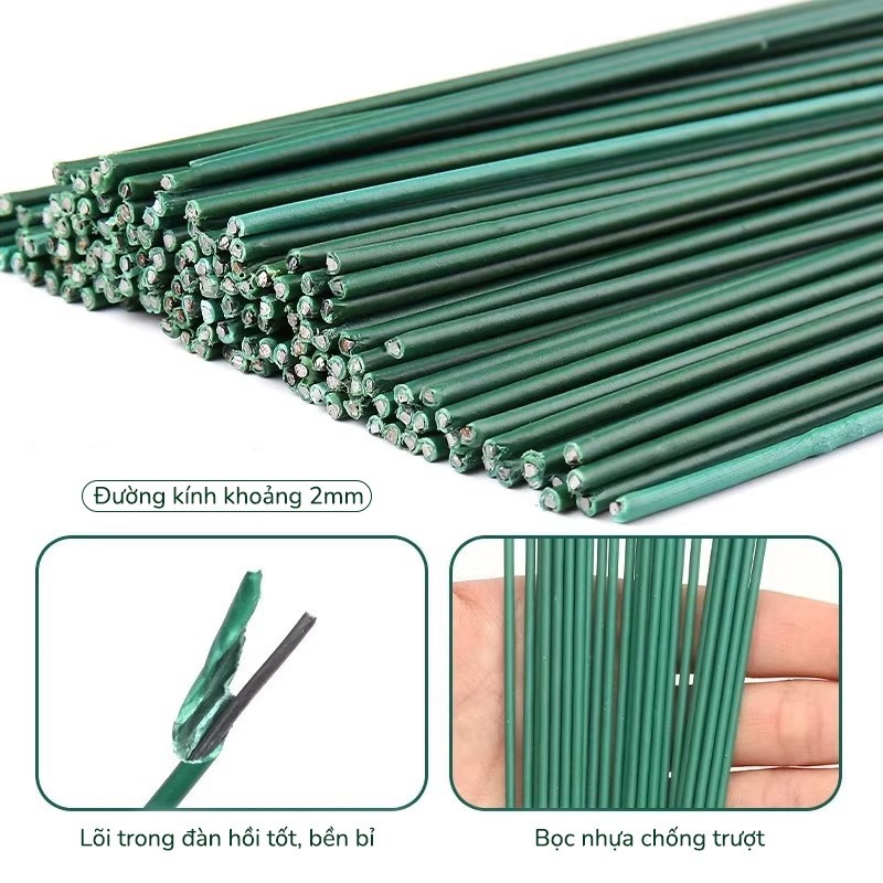 Cành Kẽm Làm Hoa Giả DIY Cao Cấp – Kẽm Bọc Nhựa Dẻo Dễ Uốn Làm Hoa Len Hoa Giấy Handmade