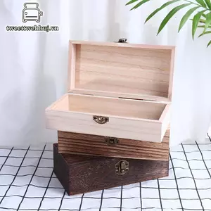 Nhíp Retro Hộp Trang Sức Để Bàn Gỗ Vỏ Lưu Trữ Trang Trí Tay Hộp Gỗ VN