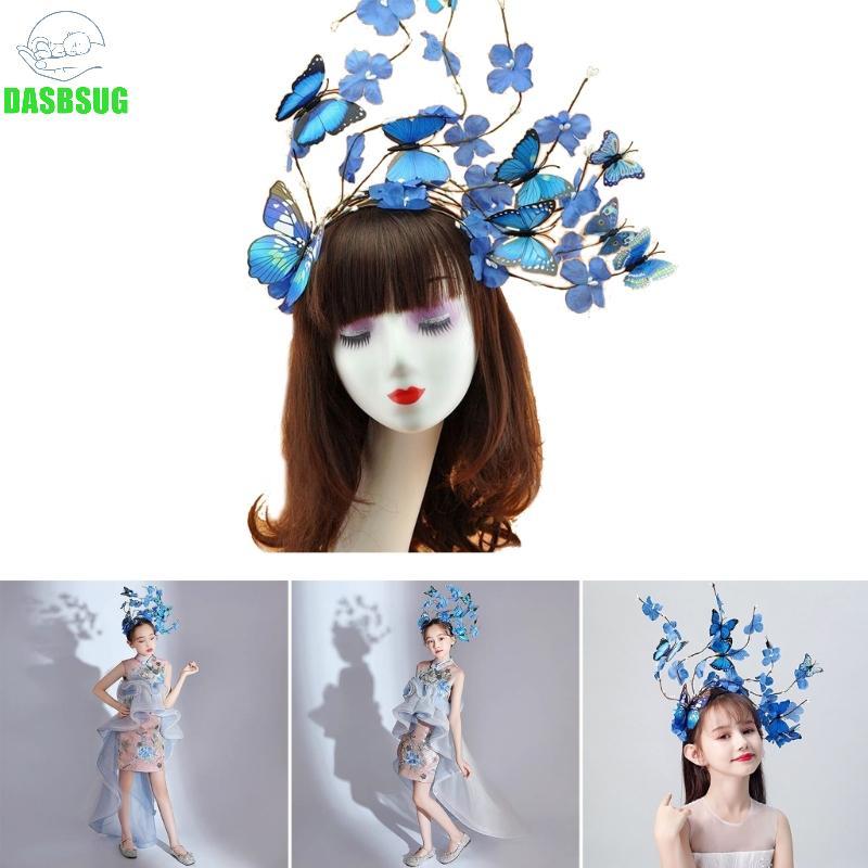 DASBSUG Bướm Fascininator Băng Đô Nữ Monarch Bướm Đầu Vương Miện
