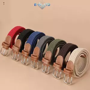 E-WOITD Vải Dệt Thắt Lưng Da Không Đục Lỗ Quần Jean Nữ Phù Hợp Với Quần Thắt Lưng Co Giãn Xu Hướng E-WOITD