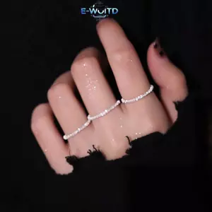 E-WOITD Sang Trọng Tối Giản Màu Bạc Sáng Bóng Nhẫn Nữ Có Thể Điều Chỉnh Nhẫn Cá Tính Mỹ Thời Trang Trang Trang Sức Tiệc Cưới Quà Tặng E-WOITD