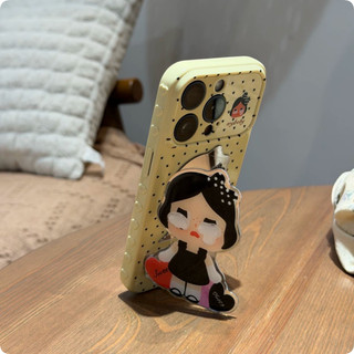 Phim Hoạt Hình Dễ Thương Crybaby Có Thể Gập Lại Gương Đế Điện Thoại Cho iPhone 17Promax 11 12 13 14 15 16 Pro Max 15Plus Silicon Mềm Chống Sốc Nữ Điện Thoại Di Động