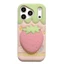 Thích hợp cho Apple 17promax Bracket Strawberry Mirror Phone Case iPhone17 / 16 / 15 / 14pro Fun Case