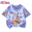 Zootopia Thêu In Unisex Mùa Hè Thắt Lưng-Dye Áo Thun Cổ Tròn Tay Ngắn Cho Bé Trai Và Bé Gái