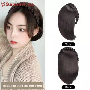 ZK Tóc Ngắn Có Xương Cá Tóc Giả Tích Hợp Miếng Dán Tóc, Phụ Kiện Tóc VN
