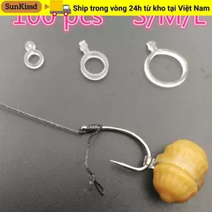 SUNKISSD 100 Chiếc Trắng PE Viên Mồi Dây Nóng Trong Suốt Cáng Câu Cá