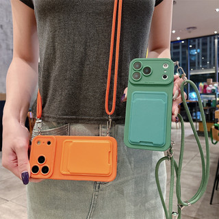 Túi đựng thẻ mắt thiên thần mới Dây treo kính thiên văn Thích hợp cho iPhone 17 Túi đựng thẻ Phong cách 1615 Promax Silicone Chống rơi Đơn giản