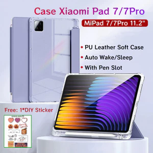 Ốp điện thoại Xiaomi Pad 7 Pro 11.2 inch có khe cắm bút Vỏ bảo vệ từ tính cho Xiaomi MiPad 7 / 7Pro có mặt sau trong suốt