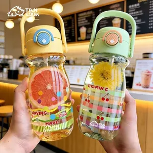 Cốc Nước Nữ Dễ Thương Ống Hút Mùa Hè Trẻ Em Học Sinh Giá Trị Cao Dung Tích Lớn Di Động Nam Nhựa Chống Sốc 26.3.22