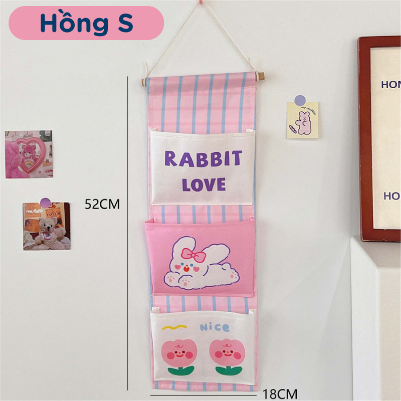 Túi Treo Tường Canvas HomeMate Nhiều Ngăn Có Hộp Đựng Giấy Rút, Túi Lưu Trữ Ký Túc Xá Đựng Đồ Lót Mỹ Phẩm Dễ Thương