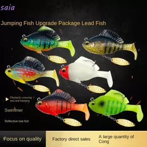 SAIA Mồi bass mềm có móc chì, Swimbait nhân tạo SwimBait, Shad Trout Dark Sleeper Minnow Lure