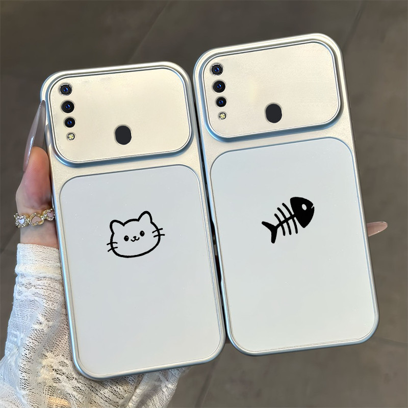 Ốp Lưng PBZZ Cho OPPO A31 2020 Vỏ Điện Thoại Lo Âu Vỏ Mềm Silicon Chống Sốc Thiết Kế Mới Thẩm Mỹ Cặp Đôi Mèo Hoạt Hình Dễ Thương DSCYGT1