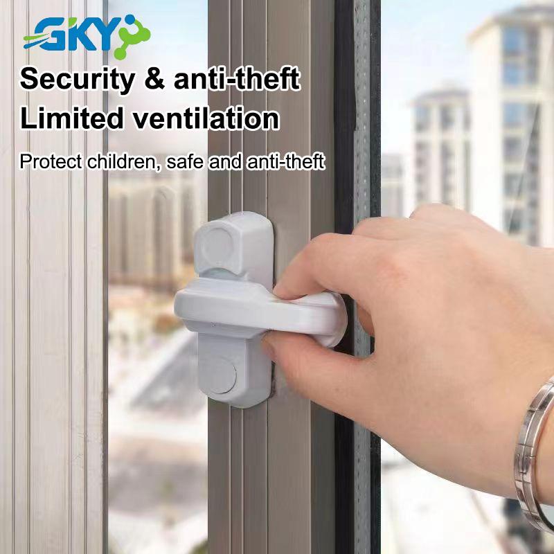 GKY 2 / 3 / 5 Cái T-los Nhựa Upvc An Toàn Cho Trẻ Em Cửa Sổ Sash Lo Cần An Toàn Tay Cầm Quét Chốt Ban Công Lo GKY