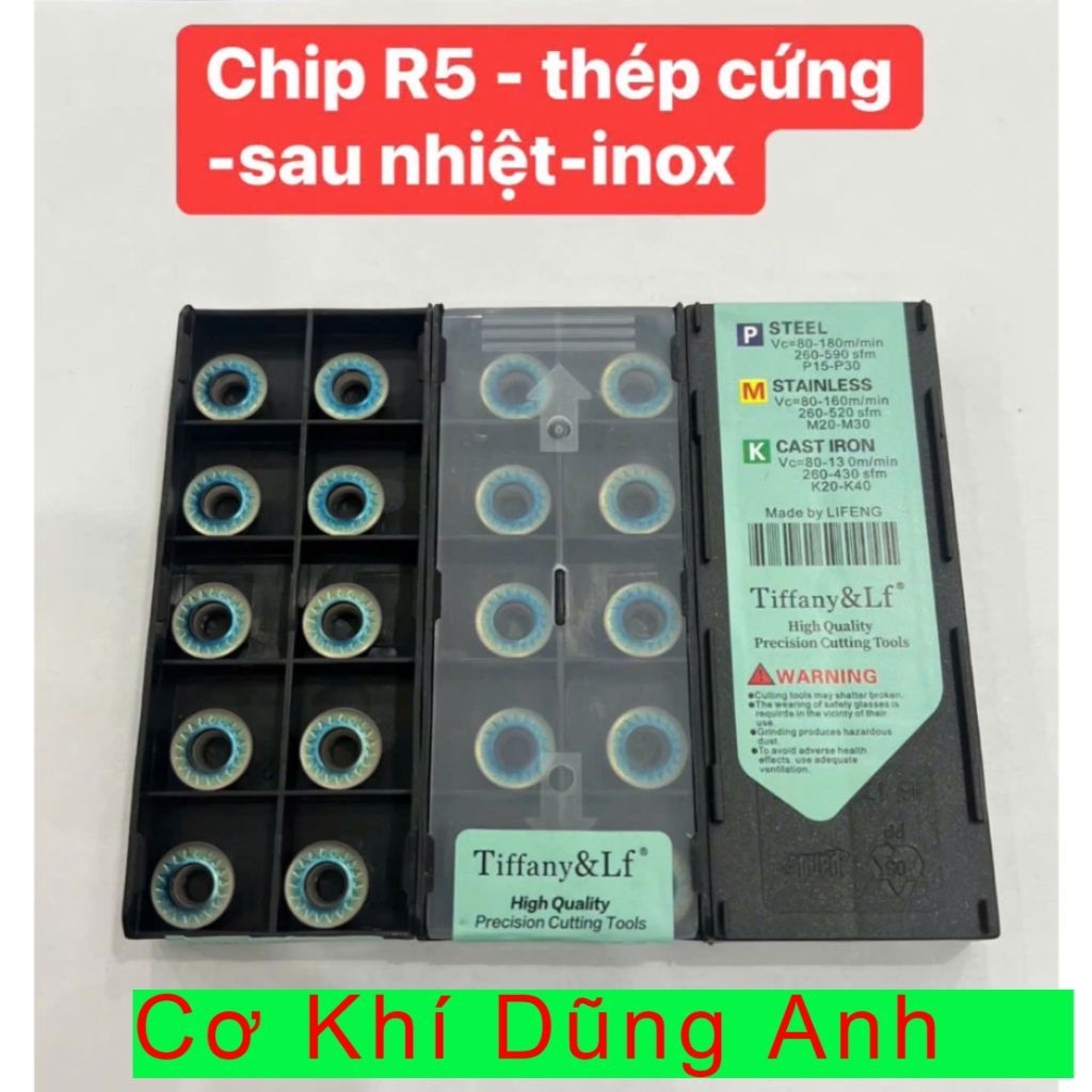 Chip R5 chuyên tiện phay thép cứng sau nhiệt-inox