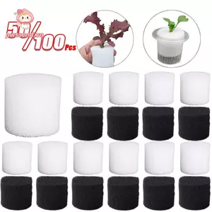 PWSSEND 50 / 100 Chiếc Miếng Bọt Biển Mầm Non, Miếng Bọt Biển Trồng Tròn Thủy Canh, Dụng Cụ Làm Vườn Bọt Biển Hạt Giống Thủy Canh Không Đất