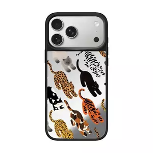 Ốp điện thoại gương từ tính in họa tiết da báo sang trọng cho iPhone 17 Pro Max 17 Air 16 Plus 15 14 13 12 Ốp lưng bảo vệ chống sốc