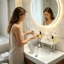 Kệ đựng đồ trang điểm phòng tắm đơn giản mới Kệ đựng đồ bồn rửa cho mỹ phẩm & sản phẩm chăm sóc da