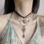 AN.MART Vintage Lớp Dây Đeo Nhiều Lớp Nelace Nữ Cổ Dây Xích Bohemian Pha Lê Dây Xích Dài Mặt Dây Chuyền Trang Sức Quà Tặng VN