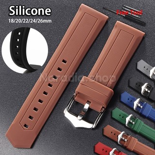 Dây đeo đồng hồ silicon chống thấm nước 18-26mm Dây đeo đồng hồ cao su mềm Nam Nữ Thể thao Lặn dây đeo cổ tay Vòng đeo tay