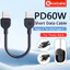 Móc Khóa Di Động Cáp Dữ Liệu Ngắn PD60W Dây Sạc Nhanh Cáp Dữ Liệu Silicon Type-C Sang IOS / Type-C Cáp Dữ Liệu Sạc Điện Thoại Cho Power Bank