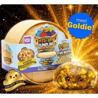 Mystery Dumpling Golden Ticket Edition Squishy Toy, Cute Surprise Blind Box Fidget Toy for Kids Age 3+