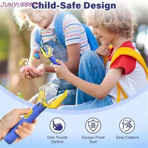 JUNYUE88US Máy bắt côn trùng di động, Bẫy côn trùng cầm tay loại đẩy đa chức năng, Tay cầm thoải mái với kính lúp Hộp quan sát trong suốt Hộp bắt bọ