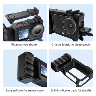 Dành Cho DJI Osmo Action 6 Nhựa Tay Cầm Camera Tay Cầm Dành Cho DJIOsmo Action6 Có Nút Shutter Phụ Kiện Di Động