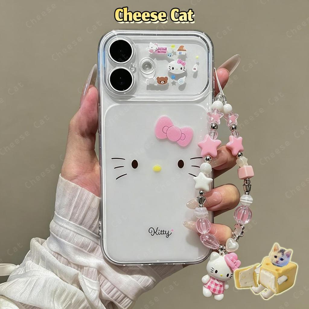 Ốp Lưng Điện Thoại Dây Màu Hồng Kitty Dễ Thương Cho iPhone 17 Pro Max 13 12 11 15 16 Plus Xs XR