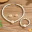 Bộ 3 Vòng Tay Và Bông Tai Trang Sức Cô Dâu Thanh Lịch Quà Tặng Mới