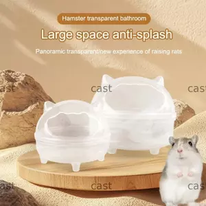 Bồn tắm Hamster CAST, Phòng tắm Hamster có thể tháo rời trong suốt, Chống bắn nước Dung tích lớn Thùng tắm cát Hamster có thể tái sử dụng Đồ dùng cho thú cưng