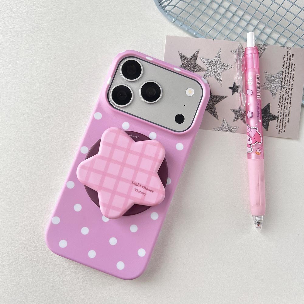 Vỏ từ tính cứng cho iPhone 11 11Pro 11ProMax 12 12Pro 12ProMax 13 13Pro 13ProMax 14 14ProMax 15 16E Plus air 17 17Pro 17ProMax Điểm chấm bi trắng mờ