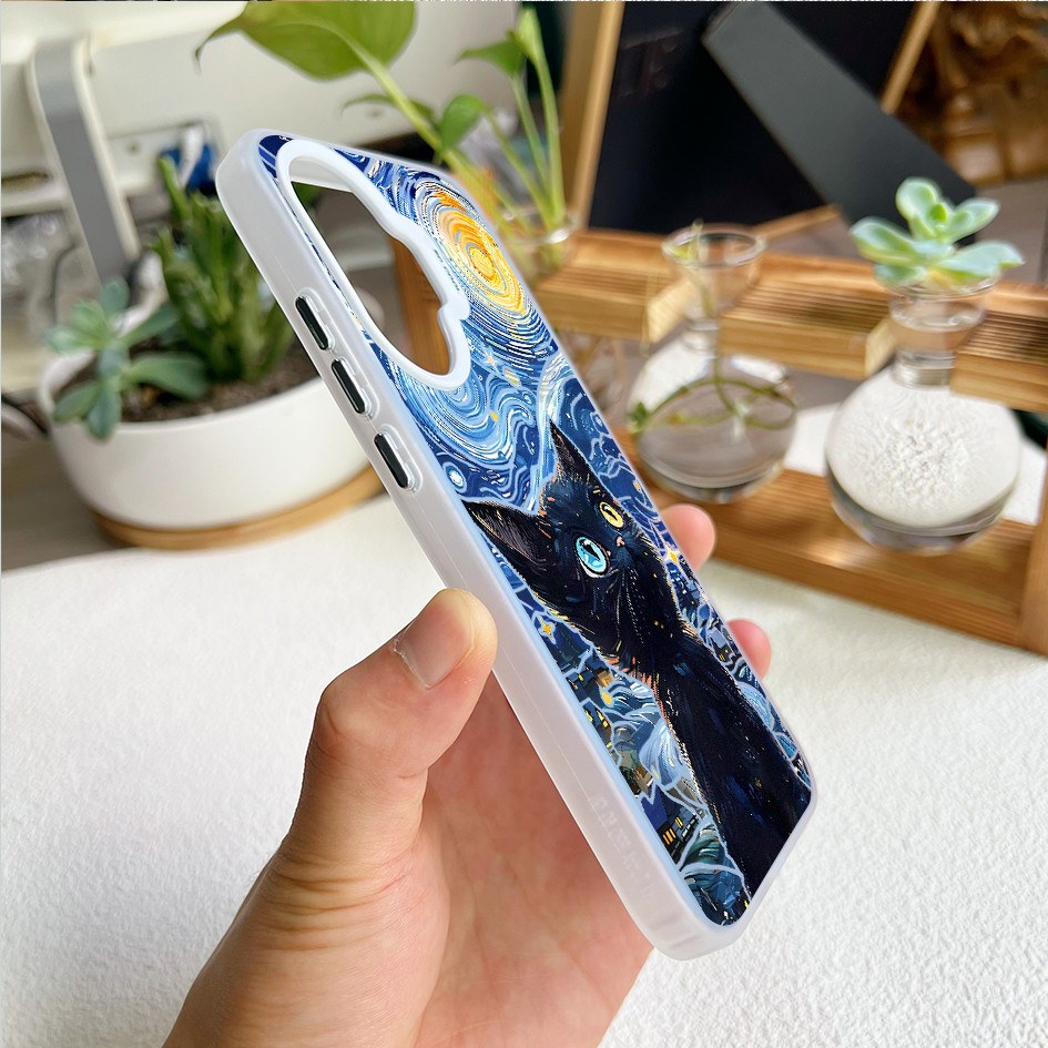 Dành Cho Redmi Turbo 5 Max / Turbo 4 / K90 POCO X8 Pro X7 X6 F8 F7 “Starry Sky Cat ” Vỏ Điện Thoại Cứng Cạnh Mềm / Note 15 / 14 Mi 17 15T 14T K80 K70 Vỏ Redmi Chống Sốc / Vỏ Poco