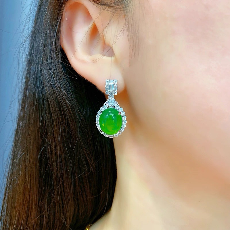 Bông tai nữ Chalcedony tự nhiên tinh tế