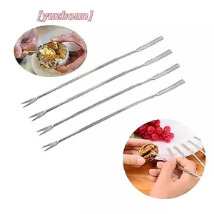 4 Chiếc Thép Không Gỉ Tôm Hùm Cua Kim Quả óc chó Nĩa Trái Cây Dụng Cụ Hải Sản